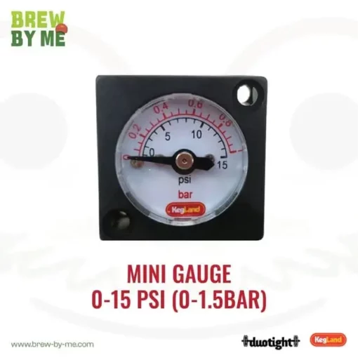 Mini Gauge 0-15psi (0-10bar) สำหรับ Inline duotight regulator หรือ blowtie