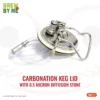 Carbonation Keg Lid with 0.5 Micron Diffusion Stone