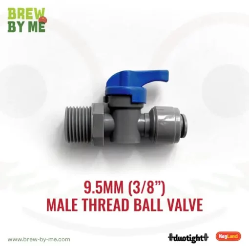 9.5mm (3/8”) Female x ½" Male Thread Ball Valve