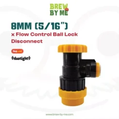 Duotight 8mm (5/16") x Flow Control Ball Lock Disconnect (Black-Yellow/Liquid)